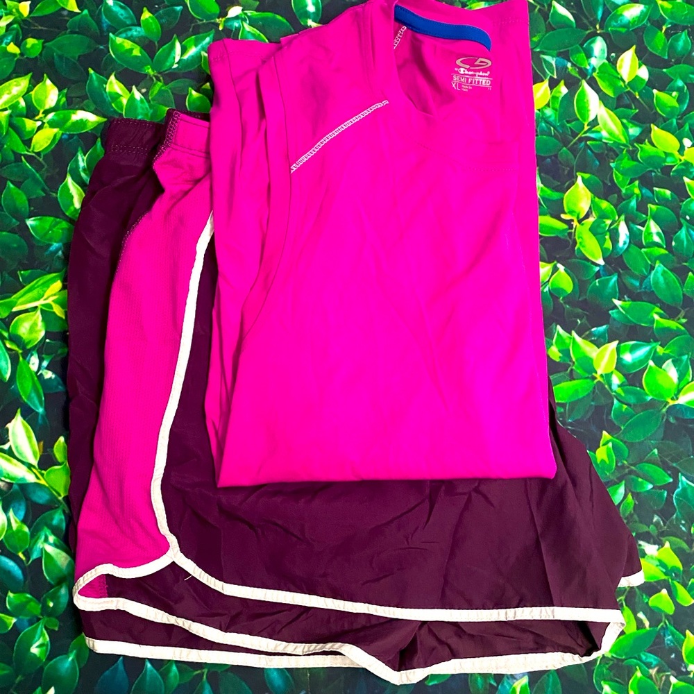 Euc Champion Fuchsia Matching Running Set - Xl - image 1